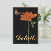 Monarch Butterfly Dahlia Schwarze Details RSVP Karte (Stehend Vorderseite)