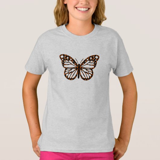 Monarch Butterfly Design - Girls' Basic T - Shirt (Vorderseite)