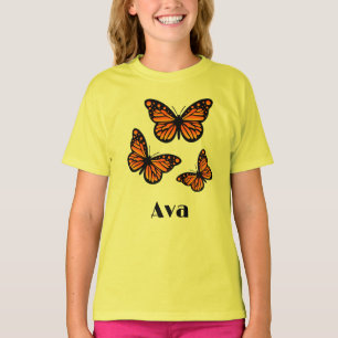 Monarch Butterfly Design - Girls' Basic T - Shirt