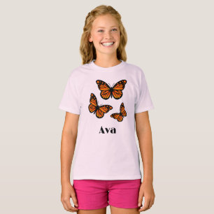 Monarch Butterfly Design - Girls' Basic T - Shirt