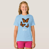 Monarch Butterfly Design - Girls' Basic T - Shirt (Vorne ganz)