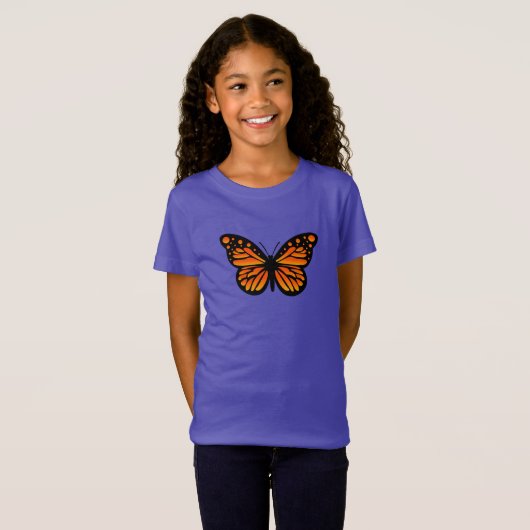 Monarch Butterfly Design - Girls' Fine Jersey T-Sh T-Shirt (Vorne ganz)