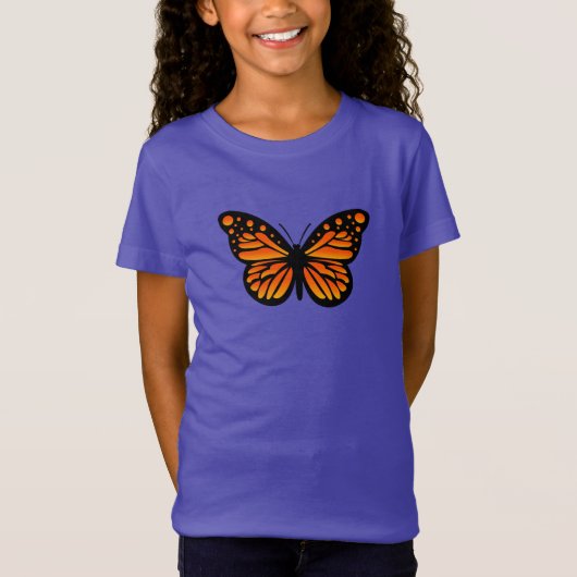Monarch Butterfly Design - Girls' Fine Jersey T-Sh T-Shirt (Vorderseite)
