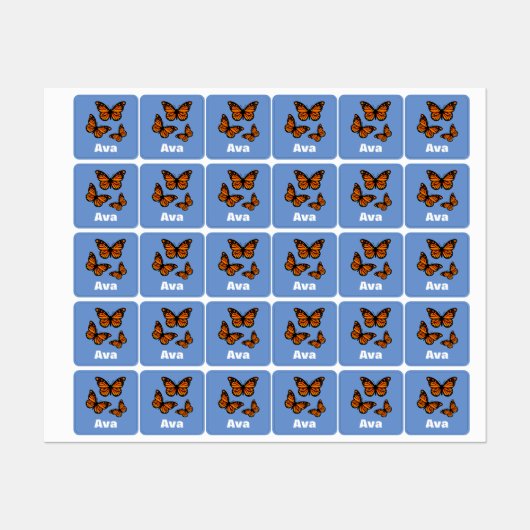 Monarch Butterfly Design - Kleiner Platz Kleidung Etiketten (Blatt)