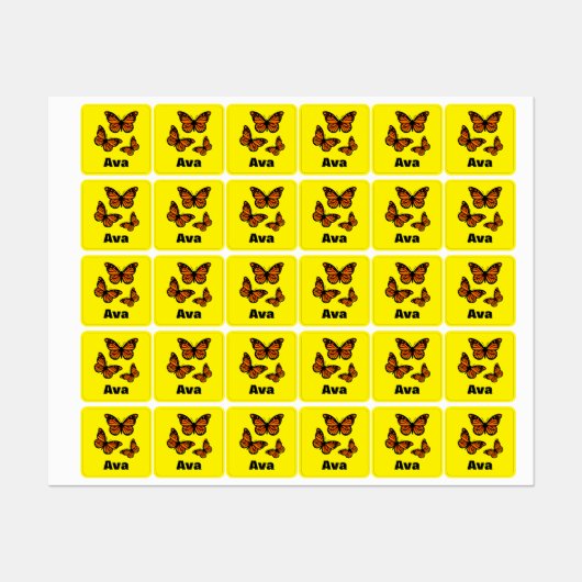 Monarch Butterfly Design - Kleiner Platz Kleidung Etiketten (Blatt)