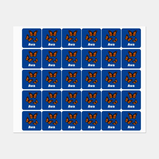 Monarch Butterfly Design - Kleiner Platz Kleidung Etiketten (Blatt)