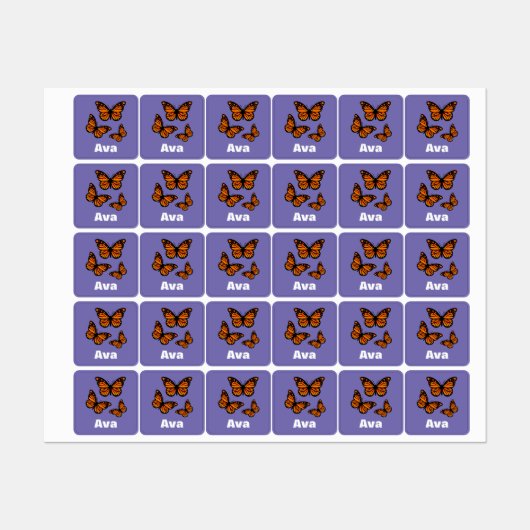 Monarch Butterfly Design - Kleiner Platz Kleidung Etiketten (Blatt)