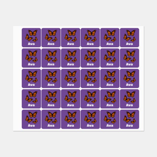 Monarch Butterfly Design - Kleiner Platz Kleidung Etiketten (Blatt)