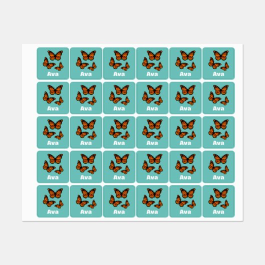Monarch Butterfly Design - Kleiner Platz Kleidung Etiketten (Blatt)