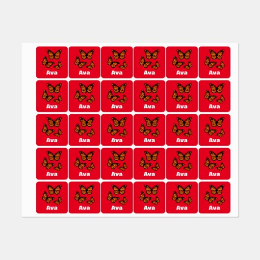 Monarch Butterfly Design - Kleiner Platz Kleidung Etiketten (Blatt)