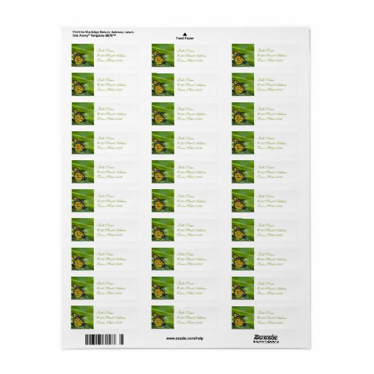 Monarch Butterfly Design Mailing Labels (Vorne)