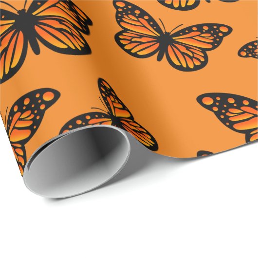 Monarch Butterfly Design - Matt Wrapping Paper Geschenkpapier (Rolleneckpunkt)