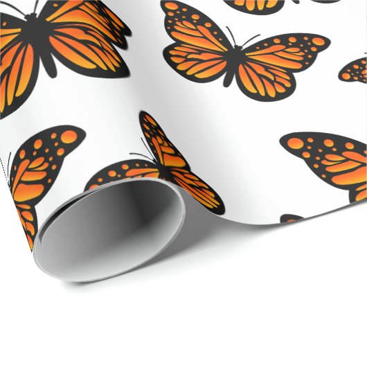 Monarch Butterfly Design - Matt Wrapping Paper Geschenkpapier (Rolleneckpunkt)