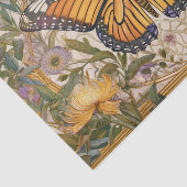 Monarch Butterfly Elegante, Wildblumen & Gold Seidenpapier (Ausschnitt)
