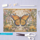 Monarch Butterfly Elegante, Wildblumen & Gold Seidenpapier (Handwerk)