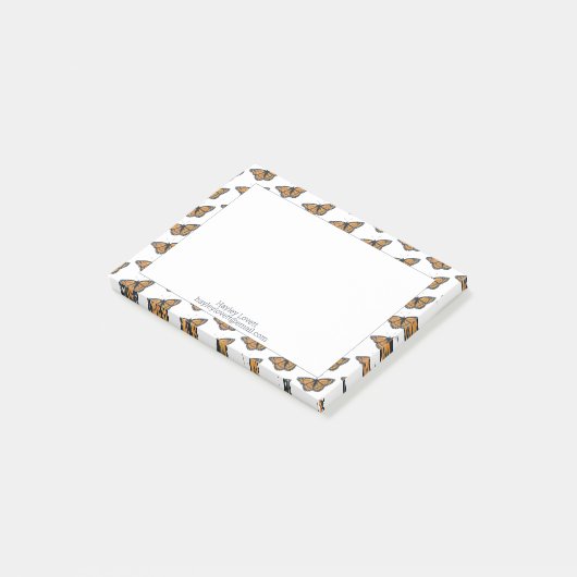 Monarch Butterfly Elegantes Muster hinzufügen Post-it Klebezettel (angewinkelt)