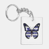 Monarch Butterfly-Fahne Schlüsselanhänger (Vorderseite links)