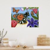 Monarch Butterfly Fairy Cat Fantasy Art Poster (Küche)
