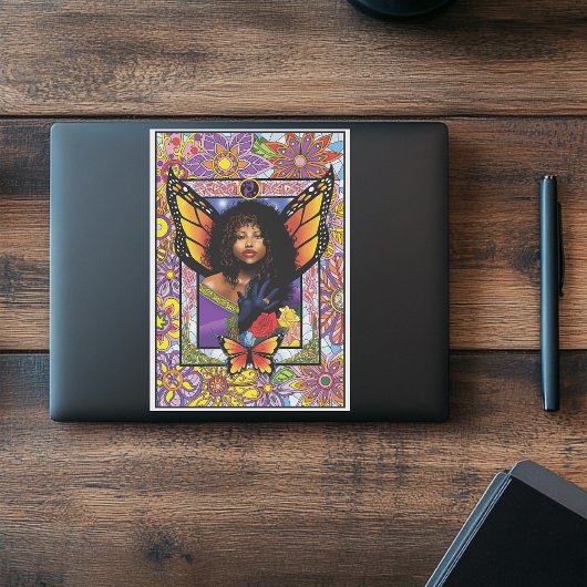 Monarch Butterfly Fairy Lila Aufkleber