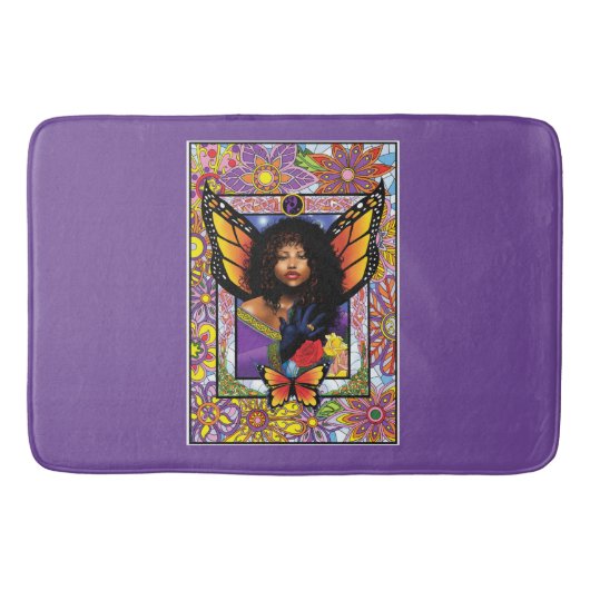 Monarch Butterfly Fairy Lila Badematte (Vorderseite)