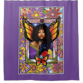 Monarch Butterfly Fairy Lila Duschvorhang (Vorderseite)