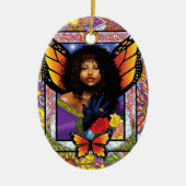 Monarch Butterfly Fairy Lila Keramik Ornament (Vorne)