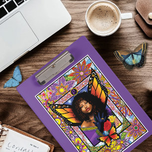 Monarch Butterfly Fairy Lila Klemmbrett