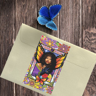Monarch Butterfly Fairy Lila Rechteckiger Aufkleber