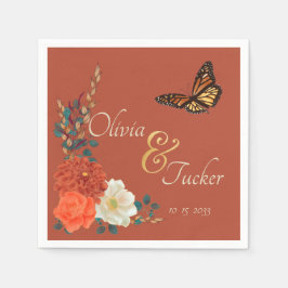 Monarch Butterfly Fall Florenz Terracotta auf dem Serviette