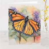 Monarch Butterfly Farbe Druck Karte (Gelbe Blume)