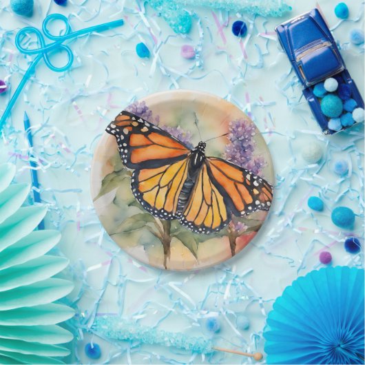 Monarch Butterfly Farbe Druck Pappteller (Party)