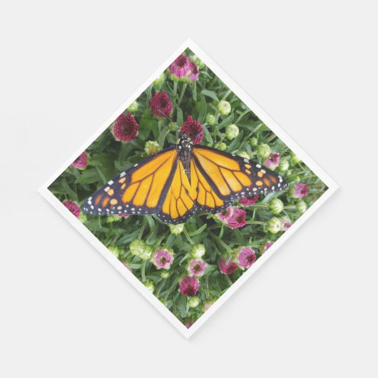 Monarch Butterfly Farbenfrohe Gartenanlage Serviette (Ecke)