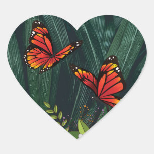 Monarch Butterfly Feb 6_21 Herz-Aufkleber