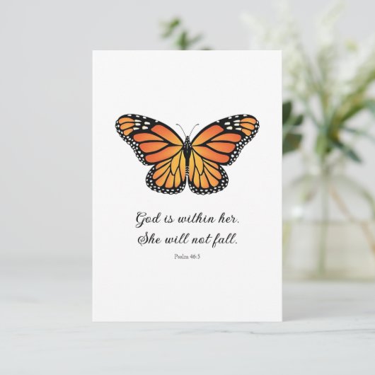Monarch Butterfly Flat card Gott ist in ihr (Stehend Vorderseite)