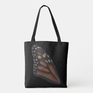 Monarch Butterfly Flügel auf schwarz Tasche