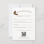 Monarch Butterfly Forest Green QRC UAWG RSVP Karte (Rückseite)