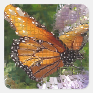Monarch Butterfly Foto Orange Insekt Tier Quadratischer Aufkleber