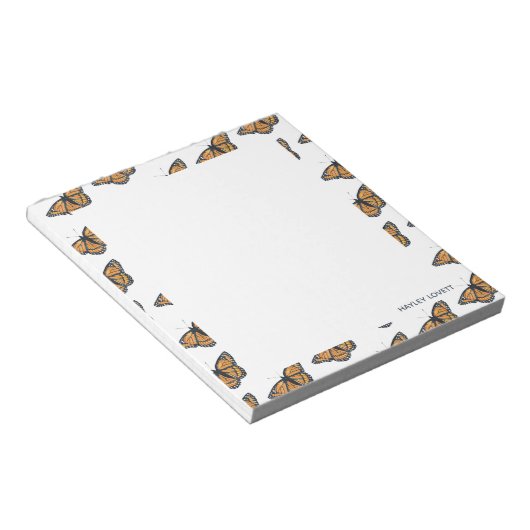 Monarch Butterfly Fügen Sie Ihren Namen Notepad hi Notizblock (angewinkelt)