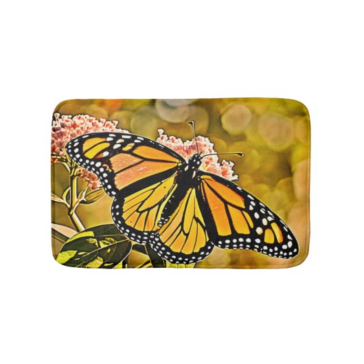Monarch Butterfly Garden Art Badematte (Vorderseite)