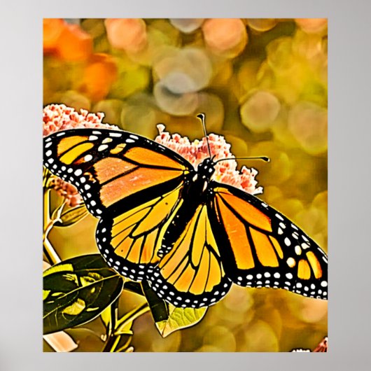 Monarch Butterfly Garden Art Poster (Vorne)
