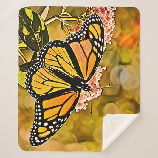  Monarch Butterfly Garden Art Sherpadecke (Vorderseite)