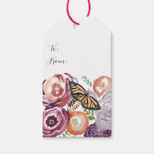 Monarch Butterfly Garden Painting Gift Tags Geschenkanhänger