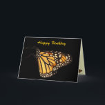 Monarch Butterfly Geburtstag Karte<br><div class="desc">Diese Geburtstagskarte zeigt eine schöne Kunstfotografie eines hübschen Monarchen Butterfly (Danaus plexippus) in den Farben Orange,  Gelb,  Gold,  Schwarz,  Braun und Weiß.  Die fabelhaften Markierungen ähneln einem künstlerisch abstrakten Muster.  Was für eine wunderbare Karte für einen Entomologen oder Schmetterlingenthusiasten!</div>
