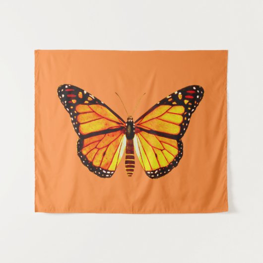 Monarch Butterfly, Golden Orange und Black Wandteppich (Vorderseite (Horizontal))