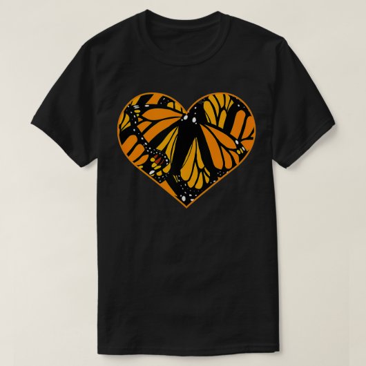 Monarch Butterfly Herzmuster Coole Natur T-Shirt (Design vorne)
