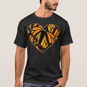 Monarch Butterfly Herzmuster Coole Natur T-Shirt