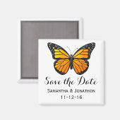 Monarch Butterfly Hochzeit rettet das Datum Magnet (Vorderseite/Rückseite)