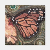 Monarch Butterfly Hooked Rug Magnet (Vorne)