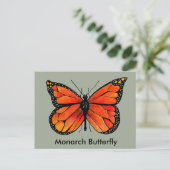 Monarch Butterfly Illustration auf der Postkarte (Stehend Vorderseite)