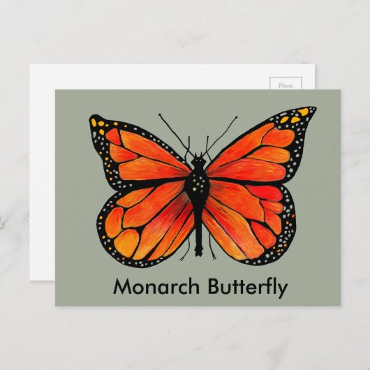 Monarch Butterfly Illustration auf der Postkarte (Vorne/Hinten)